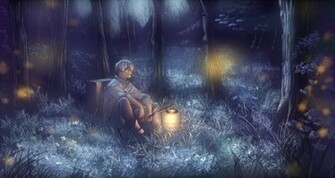 Male Mushishi Night Short Hair Tree White Wallpaper Background