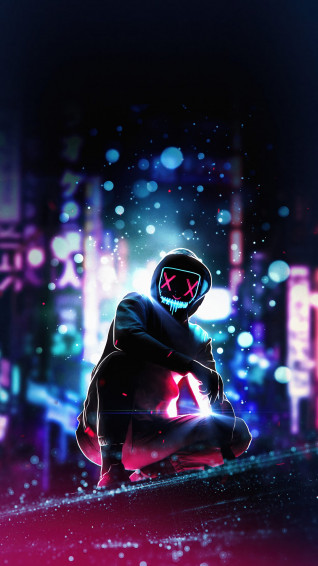 Guy With Mask Digital Art Mobile Wallpaper HD Walls