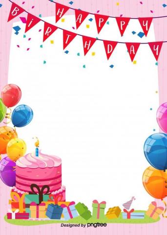 Gambar Latar Belakang Hari Jadi Gembira Poster Kartun Comel Yang