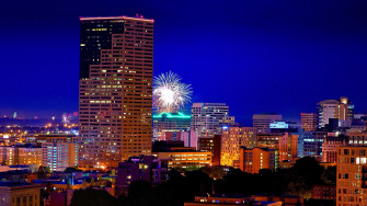 Wallpaper 4k Portland Oregon Night City Fireworks