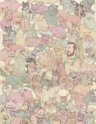 Cats Illustration Collage Cat Art Artwork