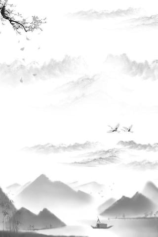Ink Landscape Painting Chinese Style Mountain Peak Background