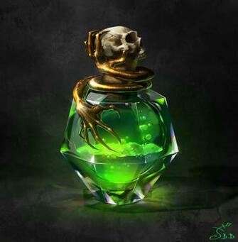 Green And Gray Potion Bottle Illustration Vera Velichko Potions