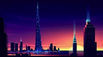 Retro Dubai R Wallpaper