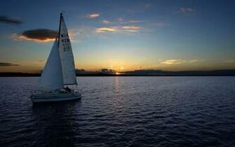 Sunset Sailboats Water Peaceful Photography Ocean Boat Sky Sail