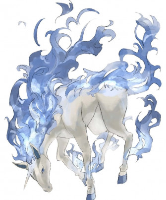 Ethereal Blue Flame Rapidash V87l9yf5ps5b3ydb Wallpaper