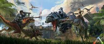 Ark Survival Evolved Keyart Launch Wallpaper Playark