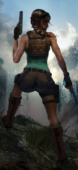 Sexy Tomb Raider With Gun iPhone Wallpaper