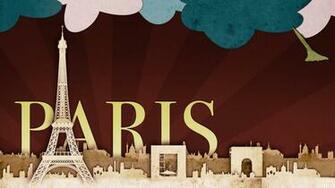 Paris Scrap Art Desktop Wallpaper