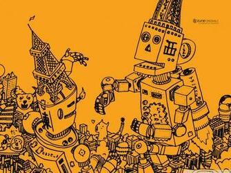 Retro Robot Desktop Art Wallpaper HD