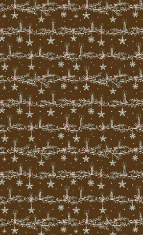 Christmas Aesthetic Wallpaper Hanging Ornament On Brown