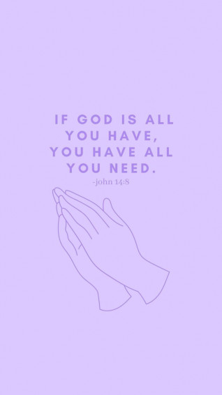 Pastel Violet Wallpaper With Praying Hands Detailing Christian