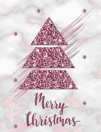 Painted Purple Christmas Tree On Marble Photography Backdrop J