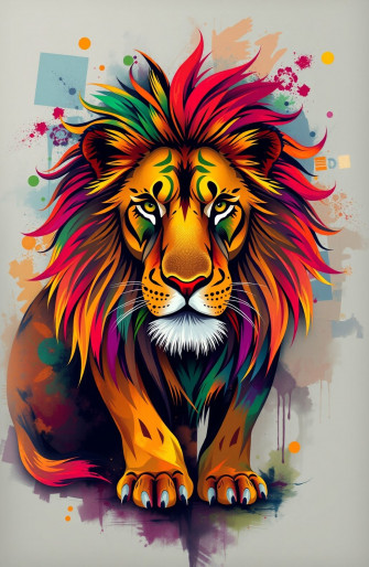 Colorful Lion Wallpaper