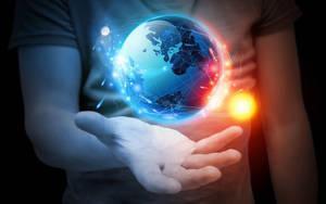 Technology Holographic Planet Earth Wallpaper