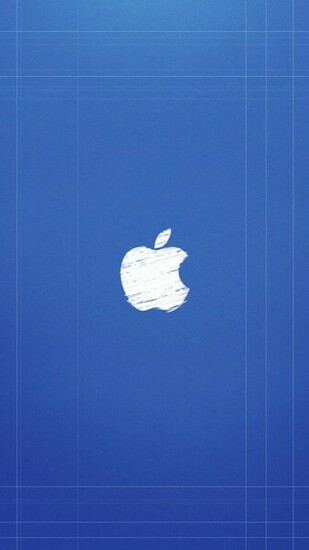 Blue Background Apple Logo iPhone Wallpaper HD