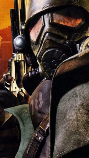 Fallout New Vegas Gun Art Ranger Desert iPhone HD Background