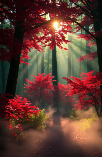 Red Forest Wallpaper
