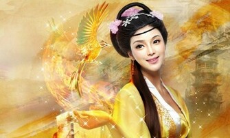 Geisha And Phoenix High Quality Resolution Wallpaper
