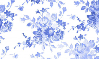Navy Floral Wallpaper