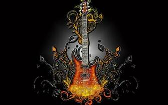 Guitar On Fire Wallpaper