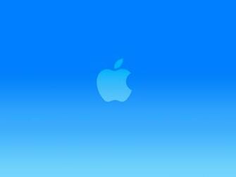 Bright Blue Apple Logo Wallpaper