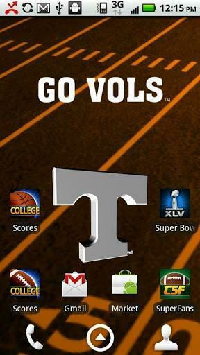 Tennessee Volunteers Live Wallpaper With Animated 3d Logo Background