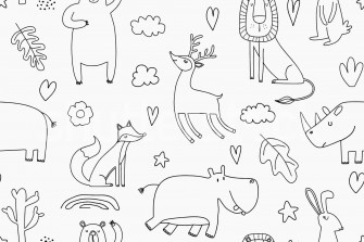 Sketches Black White Wallpaper