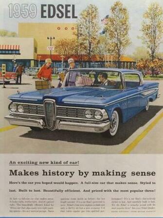 Ebluejay Edsel Blue Four Door Sedan Shopping Center