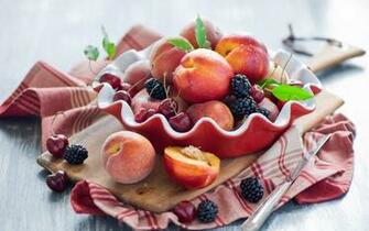 Berries Cherries Blackberries Nectarines Wallpaper