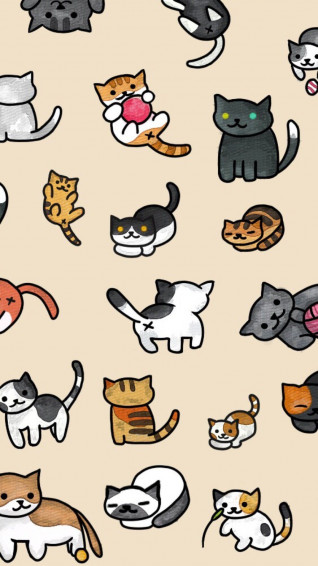 Cute Cartoon Cat Wallpaper On