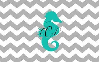 Chevron Seahorse Monogram Background Diy Silhouette Cameo Pinte
