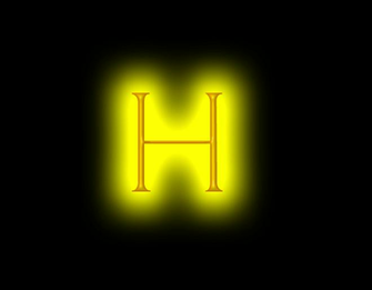 Letter H Wallpaper Yellow Neon By