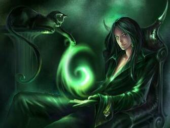 Fantasy Art Cats Drawn Sorcerer Magic Dark Men Males Wallpaper