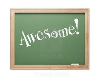Awesome Green Chalk Board Kudos Series On A White Background