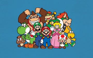 Mario Bros Luigi Yoshi Princess Peach Donkey Kong Toad