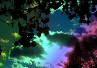 Skyscape In Pink Purple And Turquoise Wallpaper