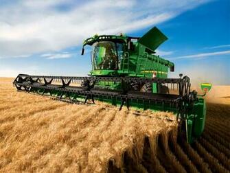 Wallpaper John Deere Combine Harvester Tractor