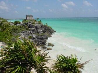 Archaeological Site Located On The Caribbean Coast Of Mexico