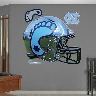 North Carolina Tar Heels Chrome Helmet Wall Decal Shop Fathead For
