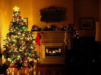 Fondos De Pantalla Arbol Navidad Con Chimenea