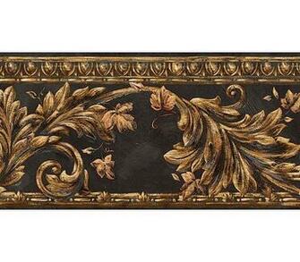 Black Ivy Scroll Wallpaper Border Traditional