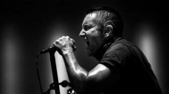 Trent Reznor Band Black And White Concert Wallpaper