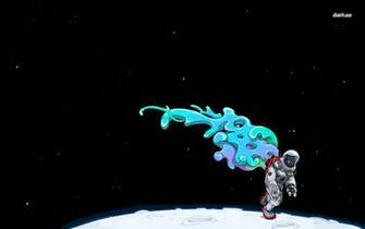 Alien Astronaut Exploring The Moon Wallpaper Digital Art