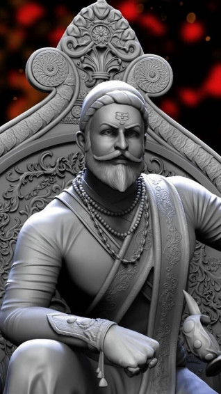 Majestic 3d Representation Of Chhatrapati Shivaji Maharaj
