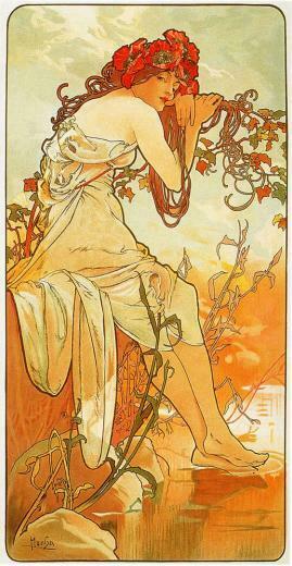 The Seasons Summer Alphonse Mucha Wallpaper Image