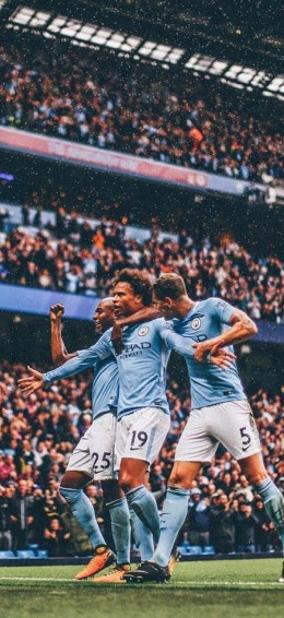 Sane Celebration iPhone X Wallpaper Manchester City