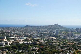 Diamond Head And Kaimuki Travel Wallpaper Stock Photo