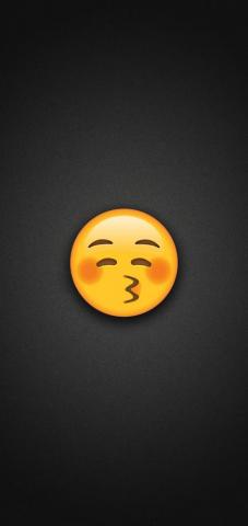 Kiss Emoji With Closed Eyes Phone Wallpaper