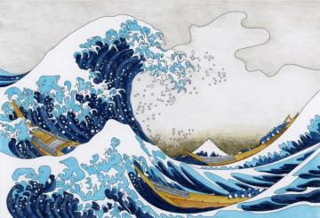 Vintage Wave Drawing Wallpaper Mural Wallmur